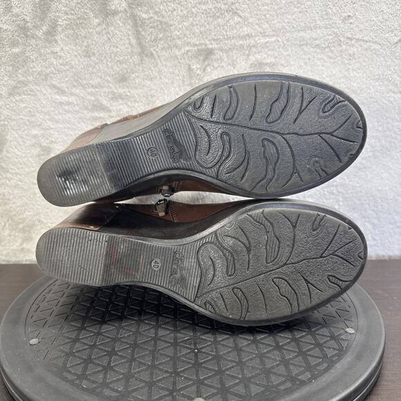 Dansko Women's Fawn Boot Size 40 / 9.5 Wedge Platform Bootie Brown Leather Comfy - Picture 8 of 9